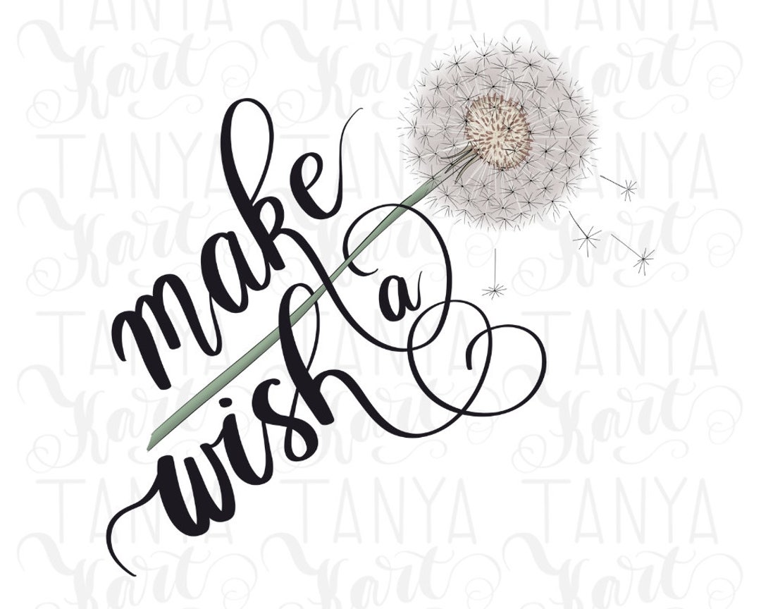 Make A Wish, Flower Design, Sublimation Download, Dandelion Flower Png, Digital File, Wild