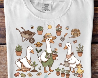 Gartengans PNG | Niedliche Farmgans Sublimation | Nur eine Gartengans | Cottagecore T-Shirt | 8,5x11 Herunterladen | Geschenk für Oma