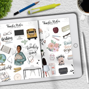 Teacher Stickers, Goodnotes 5 Planner, Digital Stickers, Digital Planner,Melanin Teacher,Goodnotes Stickers,Teacher Stickers,Teacher Planner