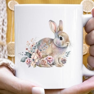 Bunny With Flowers, Happy Easter, Easter Sublimation, Flowers Png Files ...