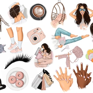 Klistermärkesskapare, DIY-planerare Clipart och utskrivbara klistermärken för Planner Girls, Plannertillbehör, Klistermärkesillustrationer, Funktionella klistermärken bild 3