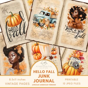 Stampabili per il diario autunnale Junk, afroamericano, shabby chic, scrapbooking e forniture per la creazione di biglietti