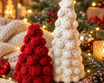 Bobble Stitch Christmas Tree Crochet Pattern PDF | Plush Holiday Decor | Beginner Xmas Amigurumi Tree | Instant Download Gift DIY Pattern