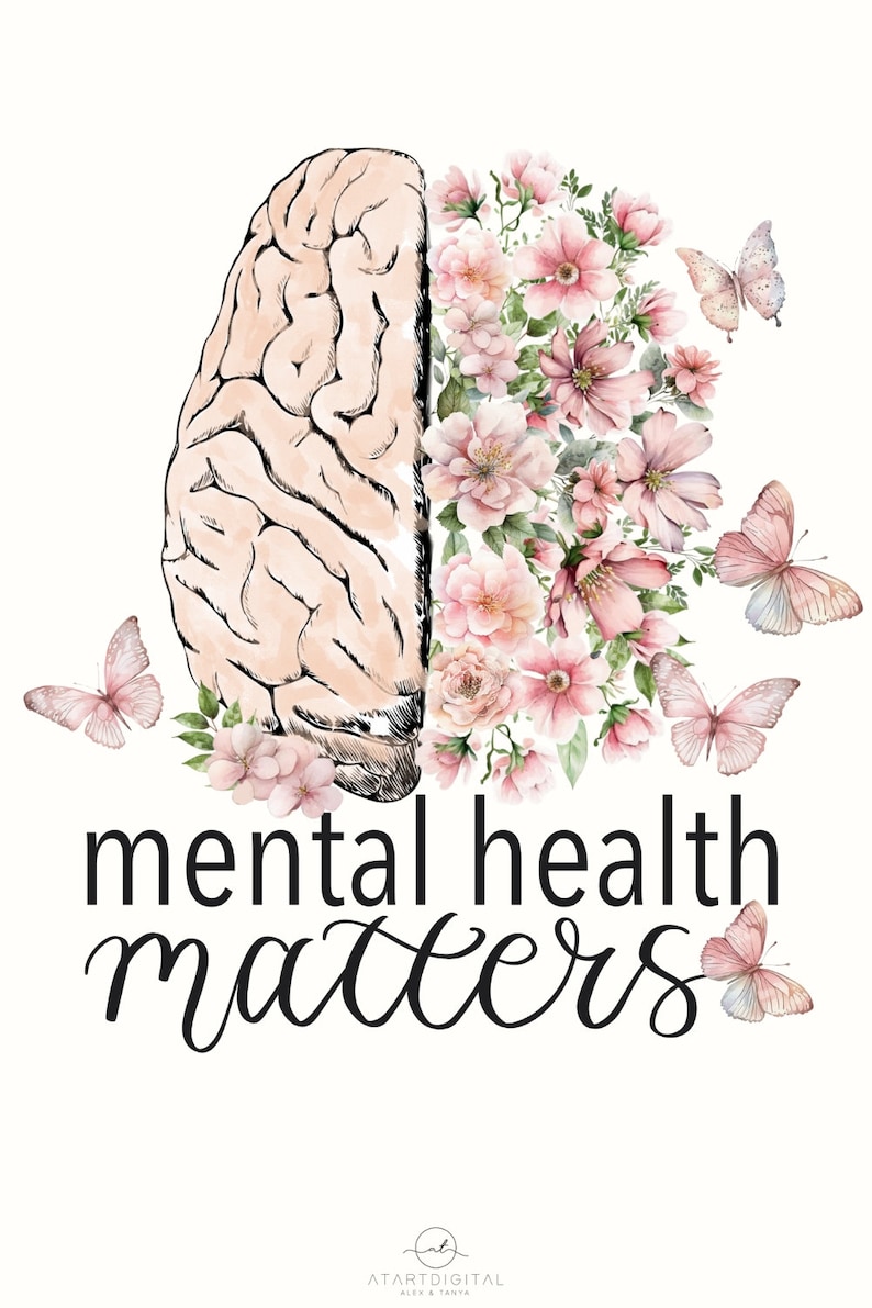 Mental Health Matters Png Instant Download, Inspirational Quote ...