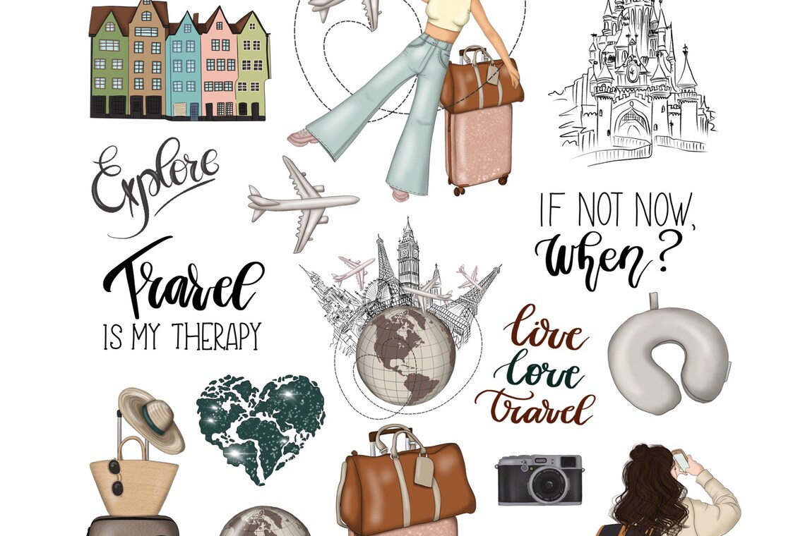 Goodnotes Stickers Travel Icons Goodnotes 5 Ipad Planner Etsy