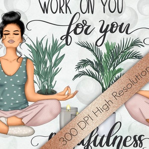 Mindfulness Yoga Papers: Watercolor Design Patterns (Digital Papers) image 3