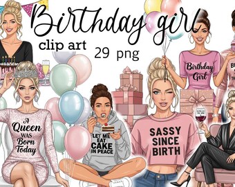 Geburtstag Mädchen Png Clipart | Geburtstagsparty Preppy PNG | Geburtstag Zitat Ästhetik | Geburtstag Motivations Journal Aufkleber für Planer