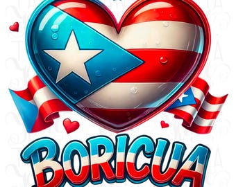 Boricua Puerto Ricas flagga PNG: Digitalt tryck med latinamerikansk skjorta (digital nedladdning)
