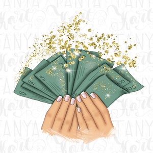 Lady Boss Art, Unghie PNG, Immagine Girl Power, Manicure Donna, Mani Femminili, Design Sublimazione, Tenere Soldi, Design PNG