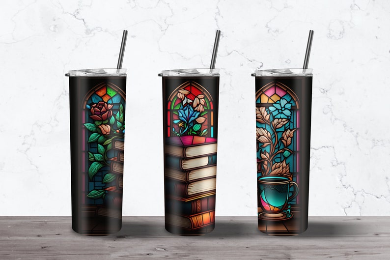 Bookworm Gifts, Booklover Image, 20Oz Skinny Tumbler, Book Lover Tumbler