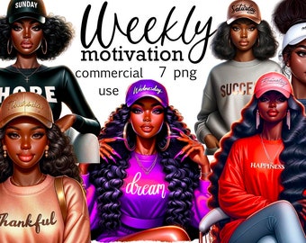 Black Queen PNG Clipart: Weekly Motivation Art (Digital Download)