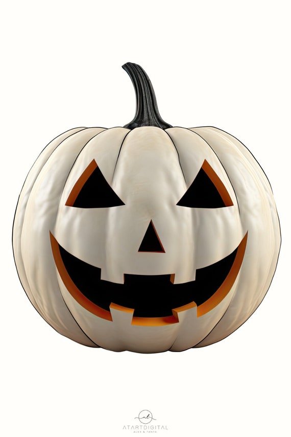 Scary face of Halloween pumpkin on transparent background PNG - Similar PNG