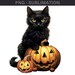 Black Cat Pumpkin Art Print Cat Design PNG for Autumn Decor, Spooky ...