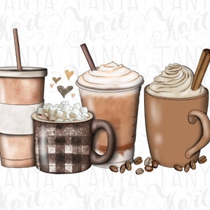 PNG Digital Download, Coffee Lover Png, Coffee Sublimation, Coffee Please Image, Brown Coffee Cups, Hand Drawn Printable
