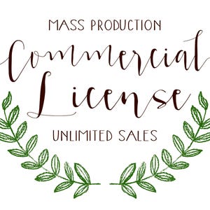 Commercial License Digital Commercial Mass Production No Credit License,Clip Art License,Graphics License,Basic License Product License