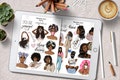 Manifestation Stickers Afro GoodNotes Motivational Stickers, Melanin Stickers, Planner Stickers, Women Stickers, GoodNotes Stickers