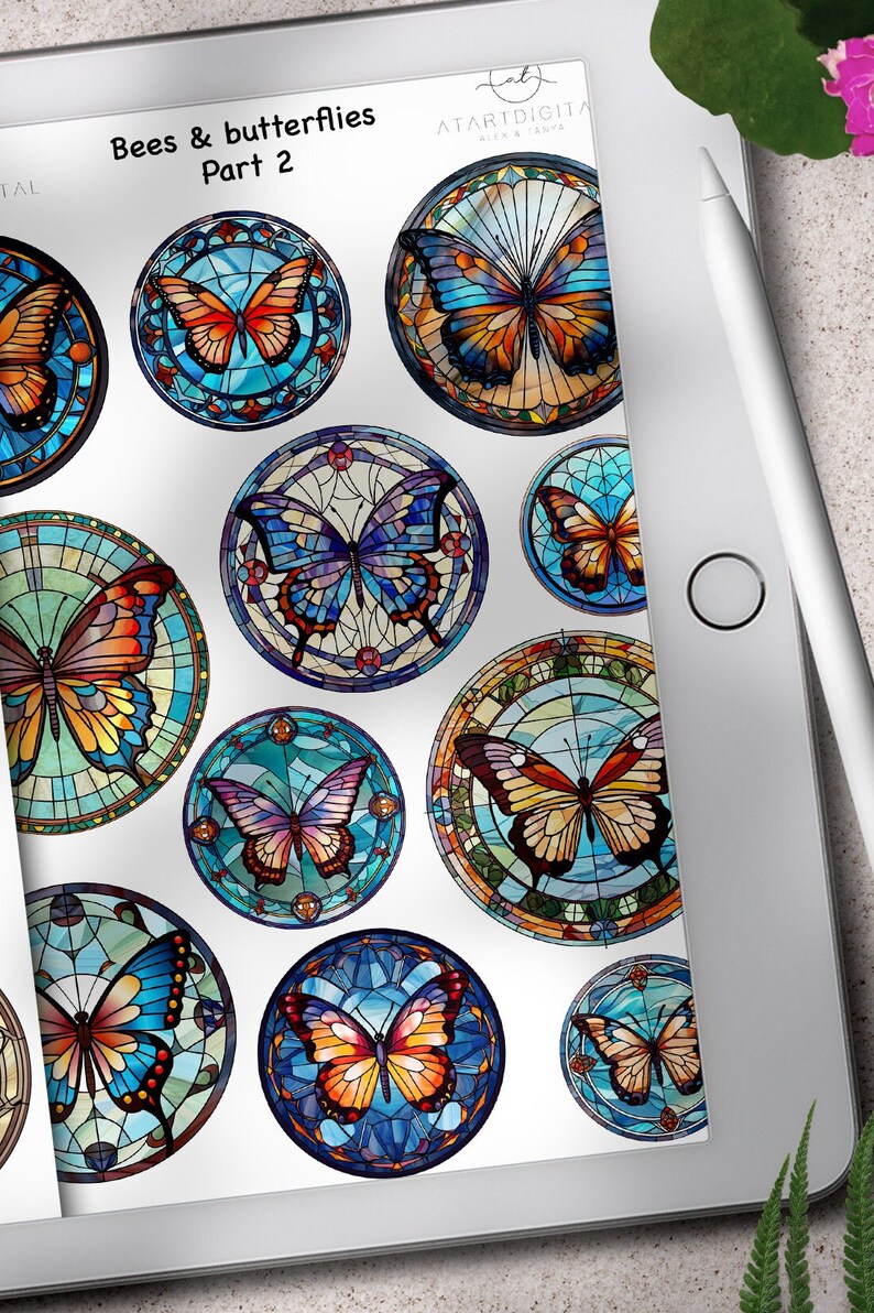 Sticker Butterfly Project Digital Stickers for Planners Instant Download, Bees and Butterflies ...
