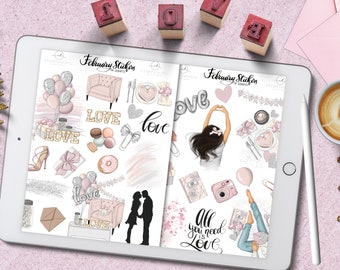 February Stickers, IPad Planner, Goodnotes Files, Digital Planner, Love Goodnotes, Goodnotes Pages, Goodnotes App, Goodnotes Stickers