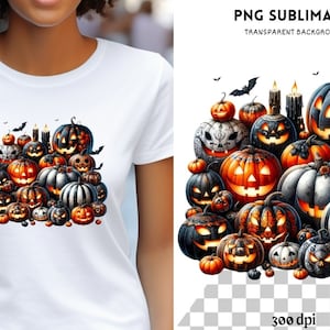 Halloween Design Bundle for Sublimation Prints & T-Shirt Designs, Digital Printables, Print On Demand, PNG Images with Quotes