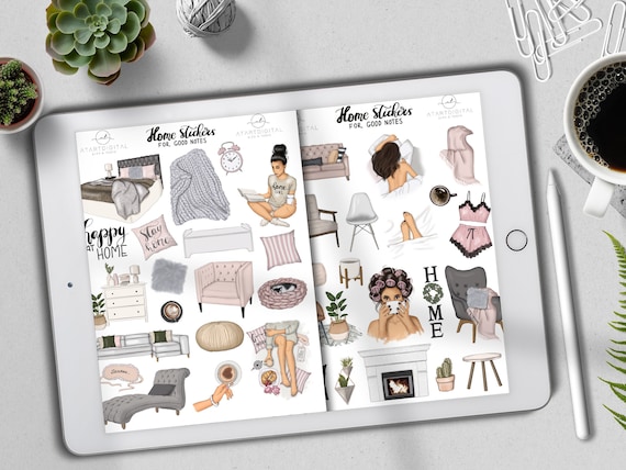 Home Digital Planner Stickers Goodnotes, Furniture Stickers, Planner Icons, Reminder Icons, Household Stickers, Best Digital Planner
