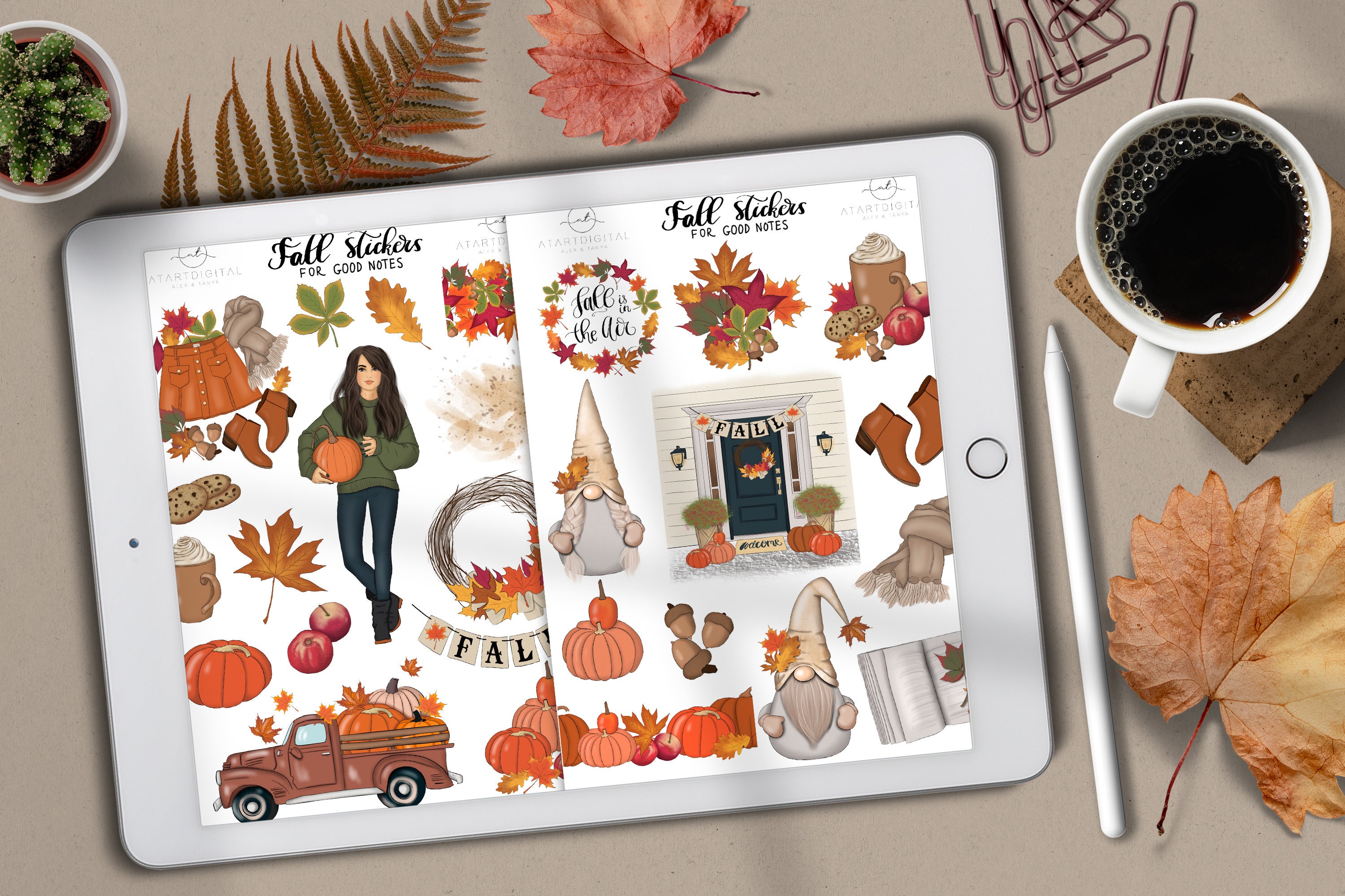 Fall Stickers Goodnotes Stickers Goodnotes Planner Digital Etsy