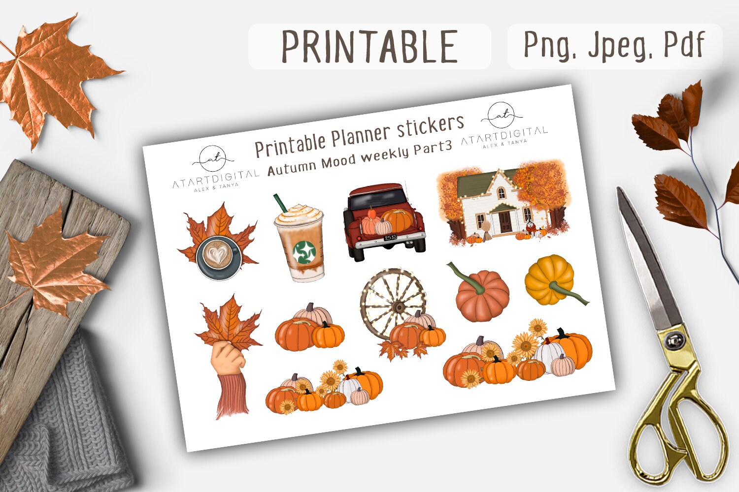 Erin Condren Stickers Autumn Stickers Weekly Kit Printable - Etsy