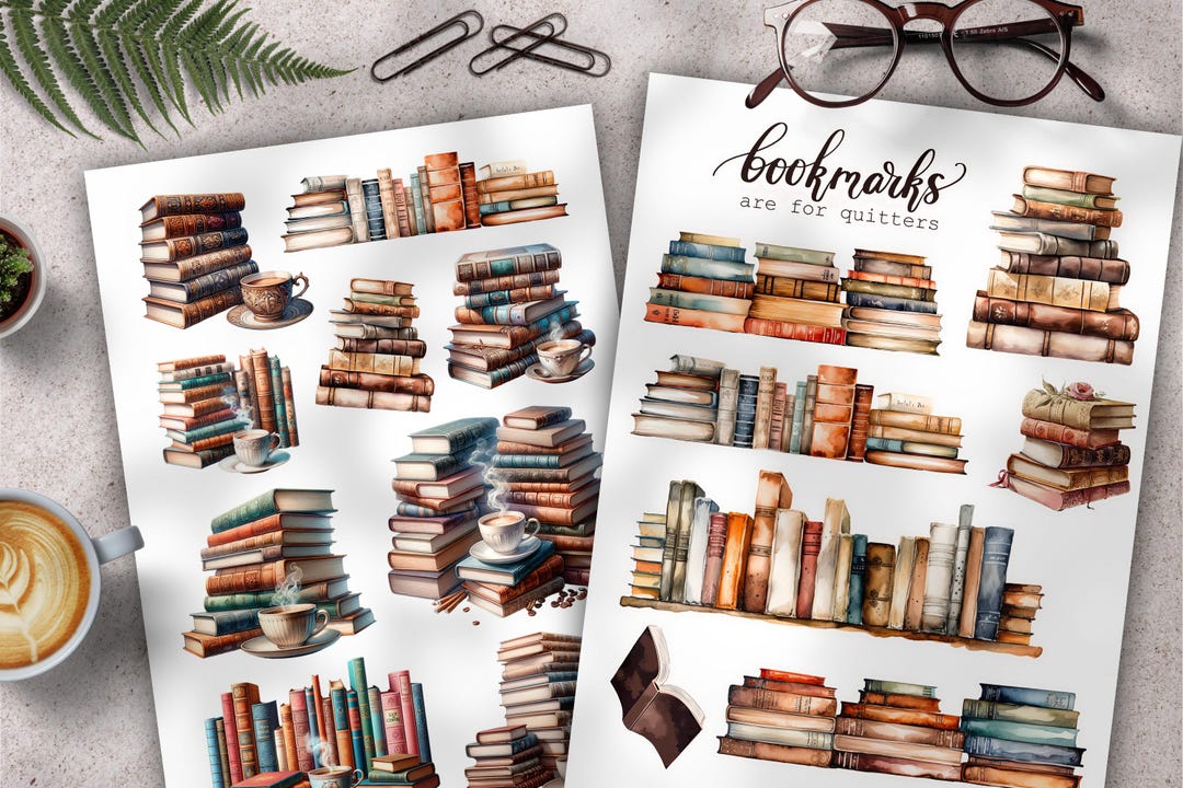 Book Lover Printable Stickers for Planner, Bookish Planner Stickers ...
