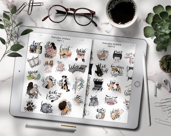 Everyday Digital Stickers for Goodnotes Planner, Daily Planner Stickers, Everyday To Do's, Reminders Stickers, Everyday Icons