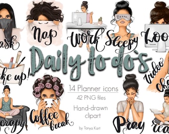 Daily To Do's, Planner Supplies, Digital Stickers, Erin Condren, To Dos Icons, Planner Icons Png, Happy Planner, Planning Stickers