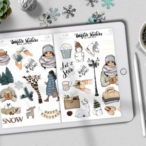 Winter Goodnotes Digital Planner Stickers, Weekly Christmas Stickers, Digital Planning, Notability Planner, iPad Pro Winter Kit