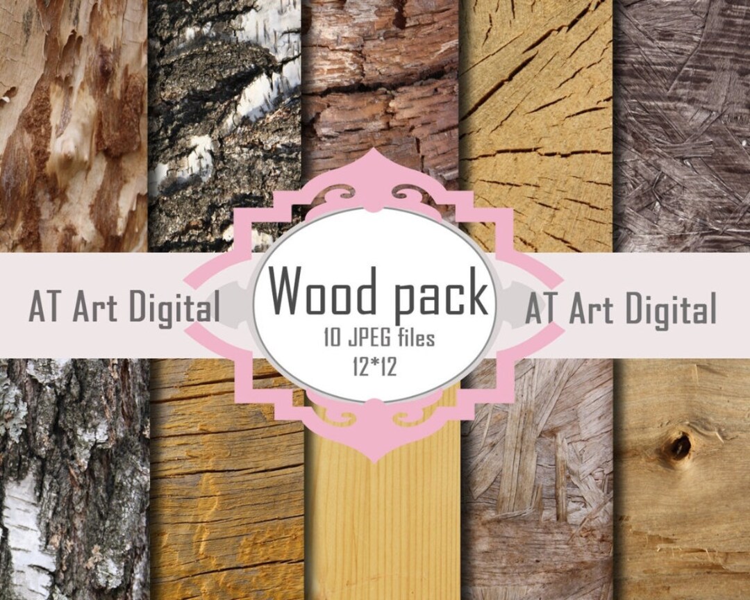 Rustic Wood Texture, Digital Background, Scrapsooking Pattern, Digital ...