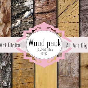 Rustic Wood Texture, Digital Background, Scrapsooking Pattern, Digital Paper Pack, Commercial Use, Scrapbook Paper, Wood Photography