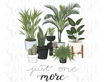 Plant Lover Print: Hand Drawn Botanical Art (PNG Digital Download)