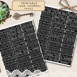 Druckbare positive motivierende Zitate Aufkleber für Junk Journal, Inspiration Phrase und Schreibmaschine Zitat Sticker Blatt für Scrapbook