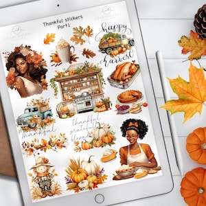 African American Set, Thanksgiving Planner Stickers Bundle for Goodnotes, Notability, Digital Planners, PNG Stickers for iPad