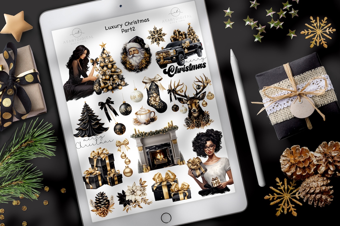 Luxury Gold Christmas Stickers for Digital Planner | Goodnotes Sticker ...