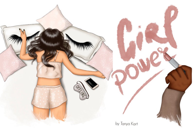 Makeup PNG Clipart: Fashion Girl Power Illustrations (72 Files) image 4