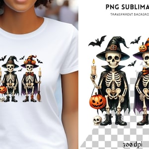 Halloween Design Bundle for Sublimation Prints & T-Shirt Designs, Digital Printables, Print On Demand, PNG Images with Quotes
