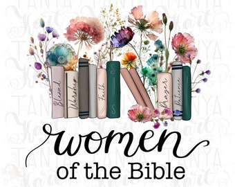 Mujeres de la Biblia (Png) para sublimación, Biblia de Jesús (Png), Fe religiosa (Png), Salud mental (Png), Libros dibujados a mano (Png) Descarga digital