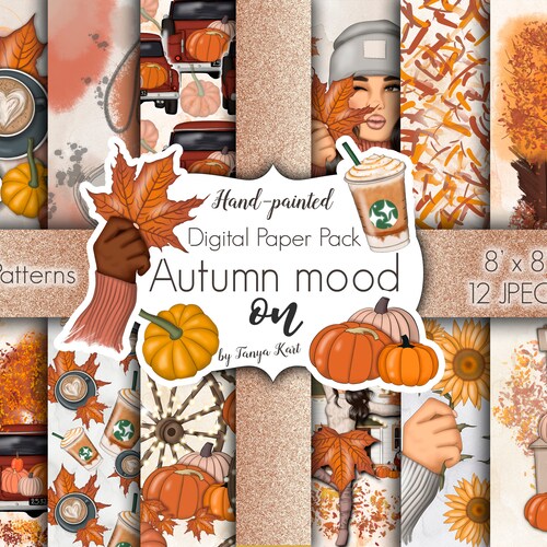 Autumn Papers Surface Patterns Fall Diy Design Papers - Etsy