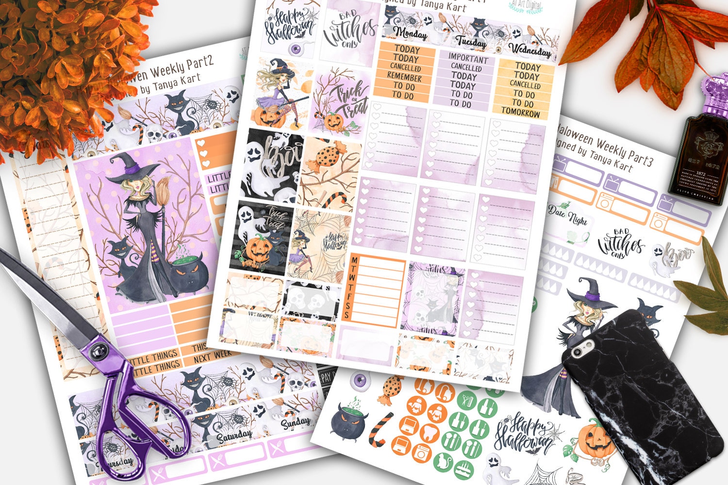 October Stickers October Weekly Kit Printable Planner - Etsy