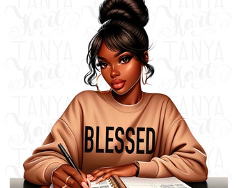 Black Queen PNG: Blessed Mama Sublimation Design (Digital Download)