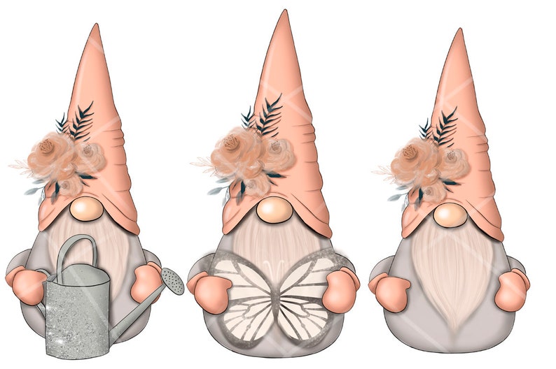 Download Spring Clipart Spring Gnomes Whimsical Clipart Easter | Etsy