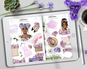 African American, Spring Goodnotes,Flowers Stickers,Goodnotes Planner,Digital Plan, Goodnotes Notebook,Goodnotes 5 Planner, Digital Stickers