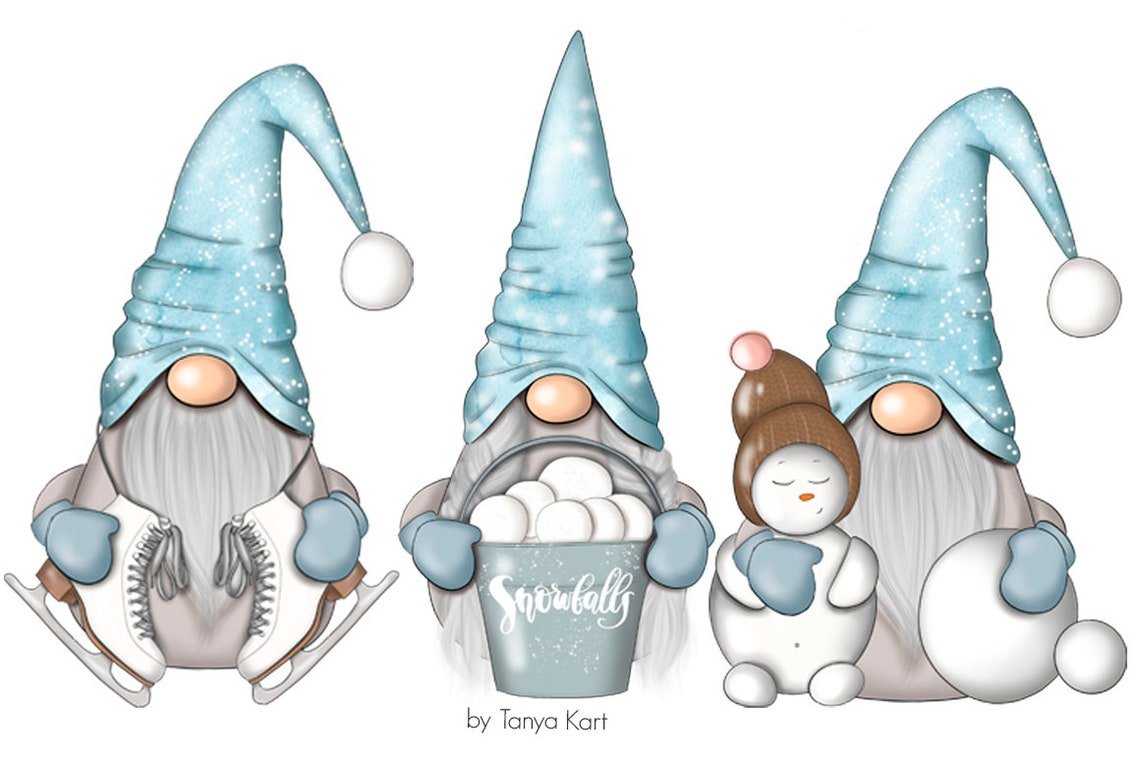 Nordic Gnomes Clipart Winter Gnomes Clipart Whimsical - Etsy Finland