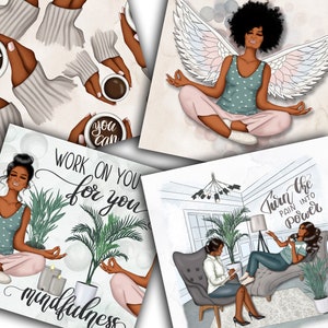 Mindfulness Yoga Papers: Watercolor Design Patterns (Digital Papers) image 6