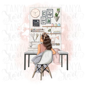 Sala de manualidades, Manualidades PNG, Icono de creador, Costura PNG, Gráficos de cápsulas, Sublimación de manualidades, Archivo PNG de manualidades, Mujer artesana, Costura por sublimación