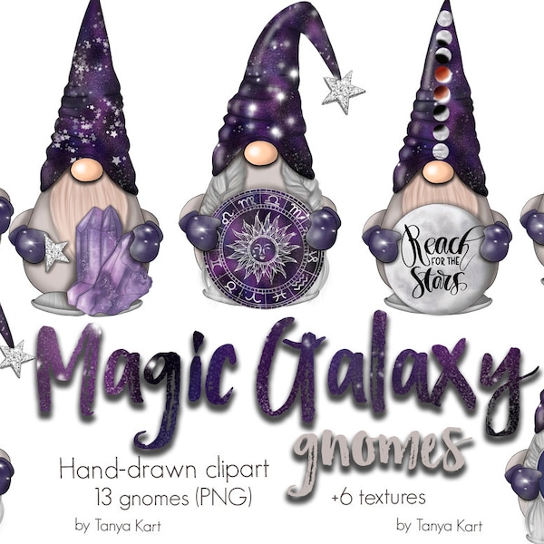 Galaxy Gnomes, Celestial PNG, Whimsical Design, Zodiac Gnome, Celestial Illustration, Nordic Gnomes, PNG Gnome, Spring PNG, Gnomes Clip Art
