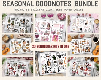 Seasonal Digital Planner Stickers Bundle for GoodNotes Planning, Pre-Cropped Stickers For Christmas, Autumn,Winter,Halloween,Valentine's Day