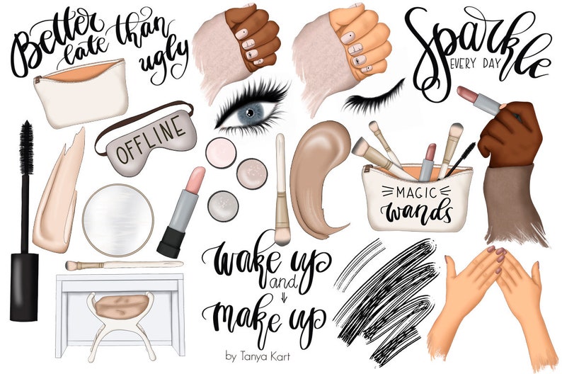 Makeup PNG Clipart: Fashion Girl Power Illustrations (72 Files) image 3